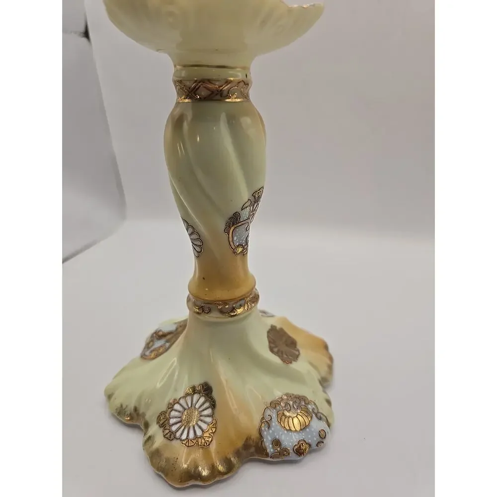 Vintage Japanese Hand Painted Candle Holder